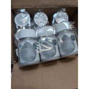 Momenta Stencil Acrylic Paint Craft & Stencil Paint 12 Pack Metallic Silver 60ml